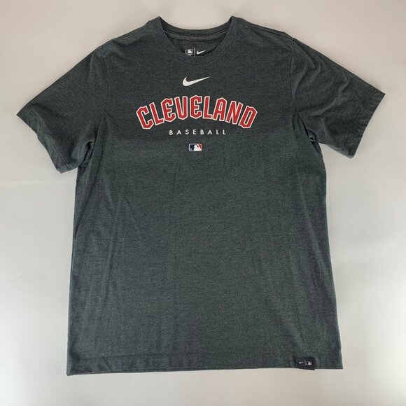 Cleveland Guardians MLB Gray Nike Short Sleeve Crewneck Shirt Mens Large - Picture 1 of 5